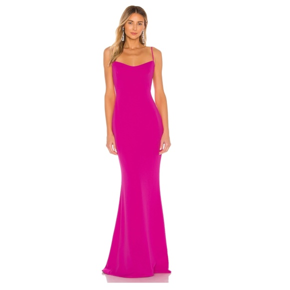 Katie May Dresses & Skirts - KATIE MAY The Gina Backless Trumpet Gown in Electric Pink Size X-Large